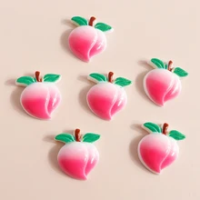 

10pcs 20*19mm lovely Peach Flatback Resin Charms Resin Flatback Cabochon Embellishments Accessories for Diy Jewelry Making