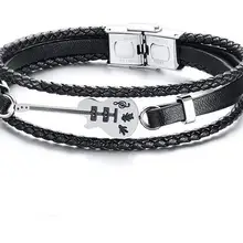 Кожаный браслет из нержавеющей стали для музыкального Любителя