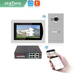 Jeatone – Tuya smart – visiophone avec écran tactile 7 ", wi fi, visiophone intelligent pour appartement, avec vision nocturne, écran personnalisable 