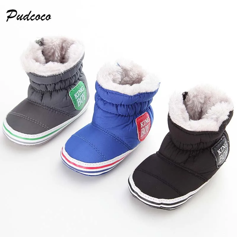 

2019 Brand Baby Kids Boy Snow Boots Winter Booties Letter Striped Super Warm Infant Toddler Newborn Baby Shoes 0-18M