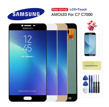 

AMOLED Replacement Phone LCD For Samsung Galaxy C7 C7000 SM-C7000 Display Touch Screen Digitizer Assembly