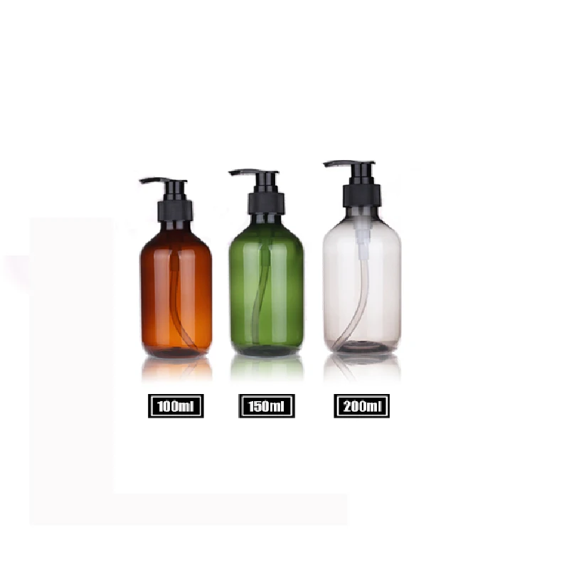 

30pcs 100ml/150ml/200ml Lotion Pump Bottle,Brown/Clear Shampoo Gel Containers For Cosmetic Packaging With Liquid Soap Dispenser