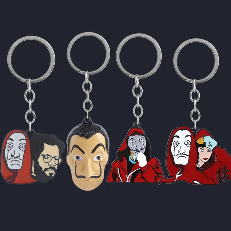 Брелоки La Casa De Papel в виде маски бумажный дом брелок с принтом Сальвадора Дали для