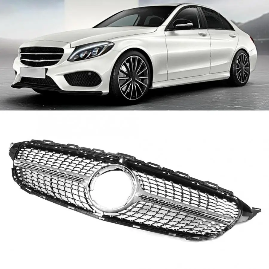 Передний бампер Алмазный гриль решетка подходит для Mercedes Benz c-класс W205 автомобильные аксессуары