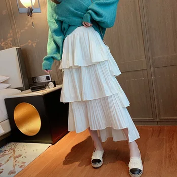 

Hirigin 2020 New Women Girls Spring Summer Fashion High Elastic Waist Pleated Loose Irregular Cake Skirt