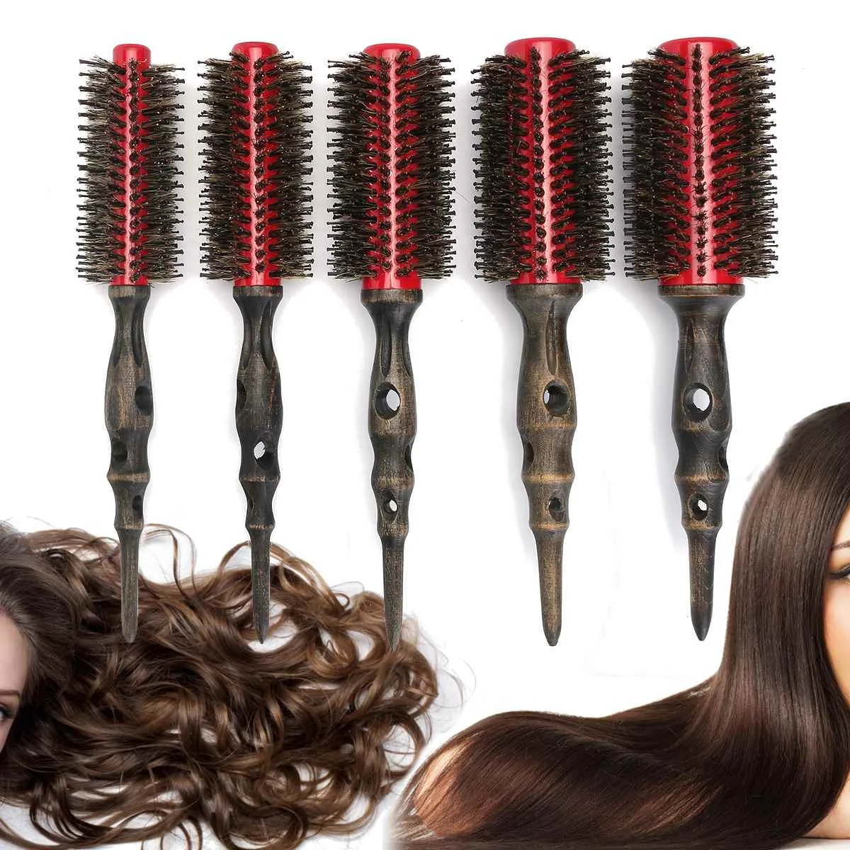 

Professional Hair Round Brushes Retro Style Curler Combs Hairdressing Straight Quiff Roller Salon Styling Barber Tools