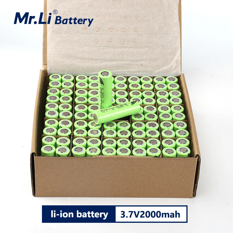 Mr.li 100pcs 18650 3.7V 2000mah Liion Lithium Battery Flashlight