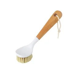 Eyliden Pan Pot Dish Sink Brush Kitchen Scrub Brush with Scraper Tip Comfortable Grip Odourless Bristles for Pot Pan Casts Clean