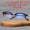 -1 -1.5 -2 -2.5 -3 -3.5 -4 -4.5 -5 -5.5 -6 Myopia Memory Optical Glasses Half Frame Finished Men Women Shortsighted Eyeglasses 1