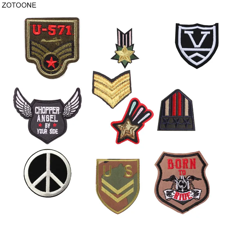 

ZOTOONE Iron on Military Patch Army Sew on Patches for Clothing T-shirt Jeans Badge Embroidered DIY Heat Transfer Applique G