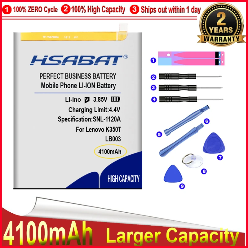 HSABAT 0 цикл 4100mAh LB003 аккумулятор для Lenovo K350t K5 высокое качество | Мобильные телефоны