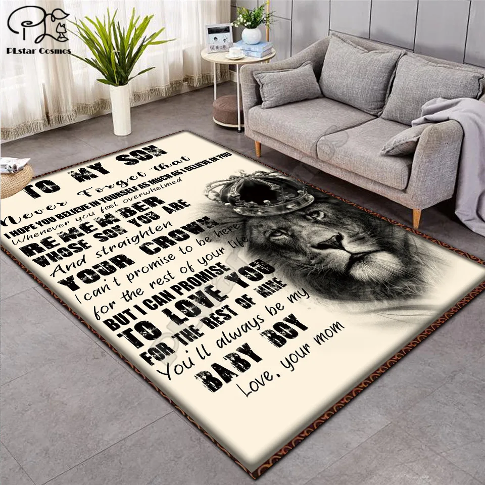 

To My Son Letter Pattern Fashion Soft Flannel 3D Printed Rugs Mat Rugs Anti-slip Large Rug Carpet Home Decoration