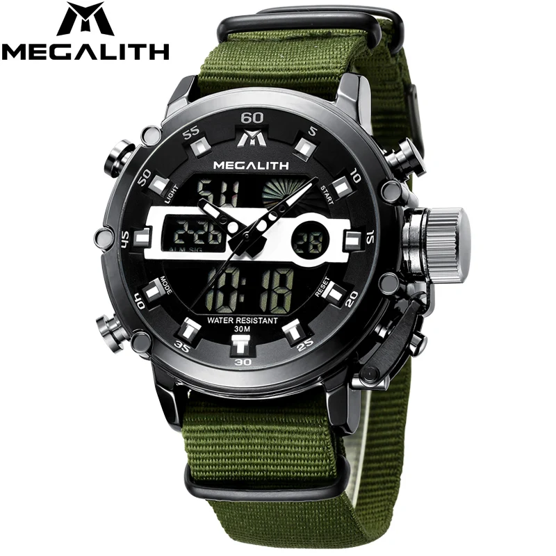 MEGALITH модные Лидирующий бренд мужские часы водонепроницаемые кварцевые