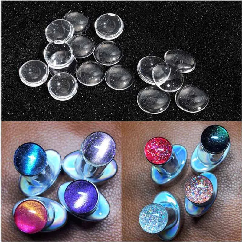 

10pcs UV Gel Polish Display DIY Silicone Label Sticker Fashion Manicure Decorations Nail Art Tool