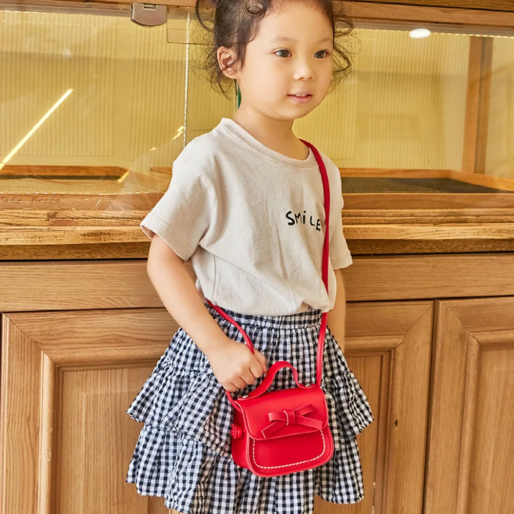 Новая модная Милая сумка-мессенджер для малышей, Детская сумка принцессы на плечо для девочек, сумочка, монета с изображением завязанного банта, кошельки