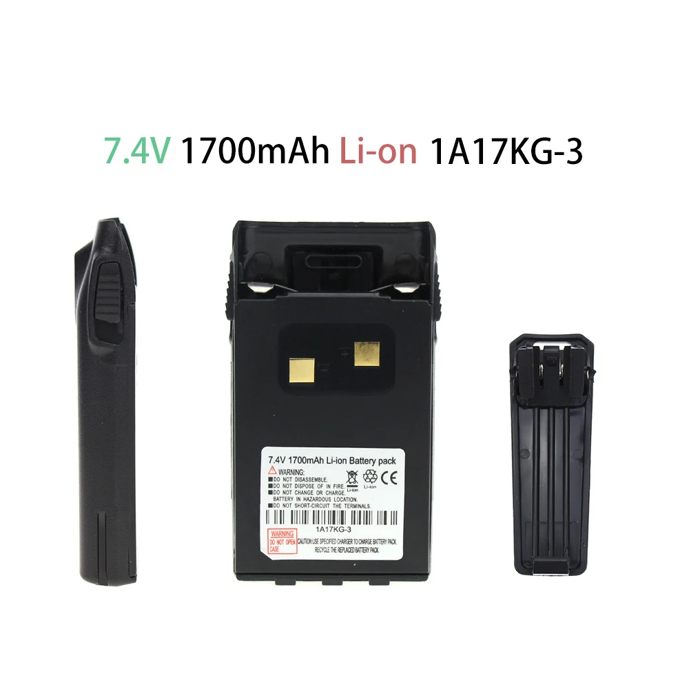 Bateria de Íon de Lítio com Clipe 1700mah com Clipe para Walkie Cinto Talkie Wouxun Kg-kg-uv6d kg 689 Rádio Bidirecional 7.4v Kg-uvd1p - Image 3