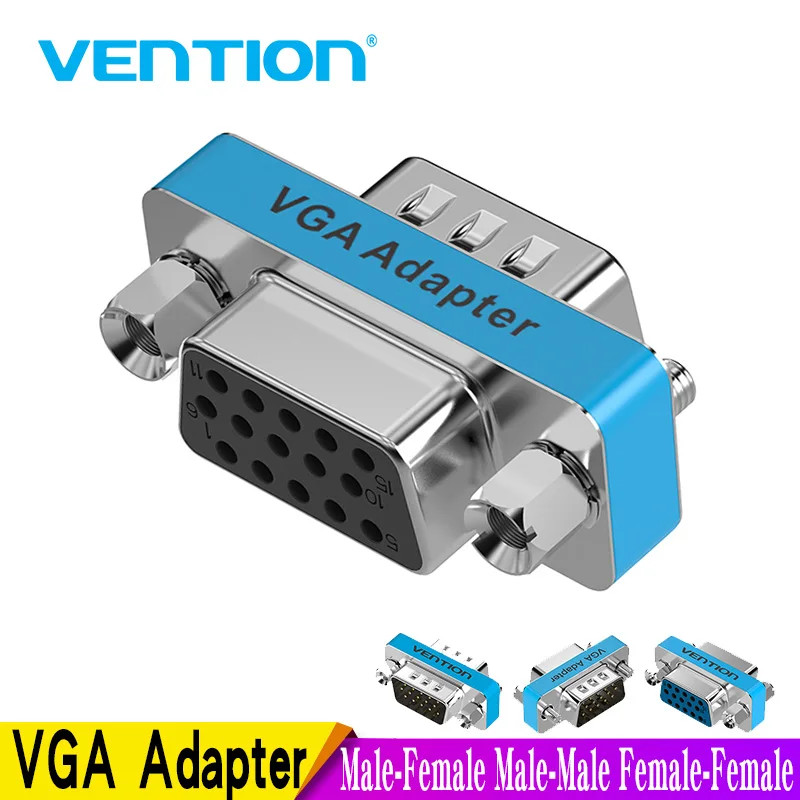 Переходник Vention VGA 15 контактный папа Feamle адаптер HD15 мама с позолоченным для ПК ТВ SVGA| |