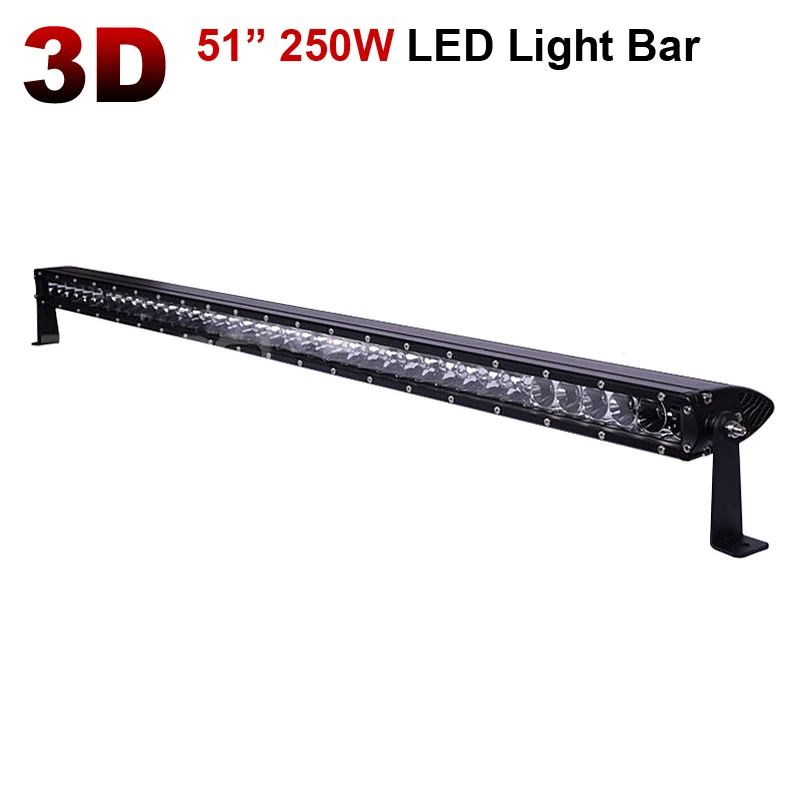 DERI 21''31''41''51'' 100W 150W 200W 250W светодиодный рабочий светильник бар однорядные комбо балка barra светодиодный автомобильный светильник для джип внедорожника грузовик - Цвет: 51 inch 250W