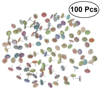 

100pcs Pushpin Thumbtack Pins Decorative DIY Tool for School Home Office Wall Maps Photos Bulletin Board