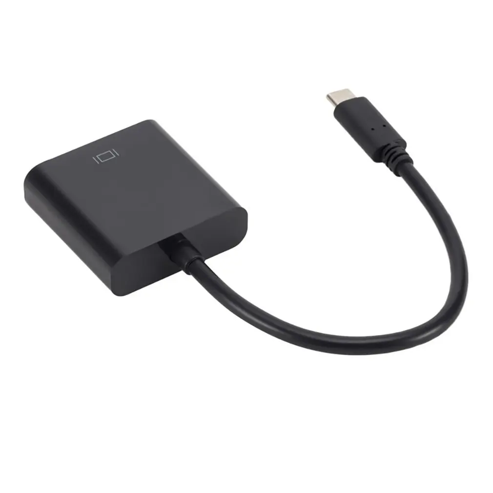 Прочный портативный черный пластиковый USB 3,1 type C USB-C мужчин и женщин VGA Кабель-адаптер для мобильного телефона для планшетных компьютеров