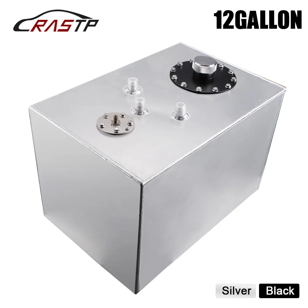 

RASTP-Universal 12Gallon 48L Aluminum Silver Or Black Race Drift Fuel Cell Tank Fuel Surge Tank Without Level Sender RS-OCC051