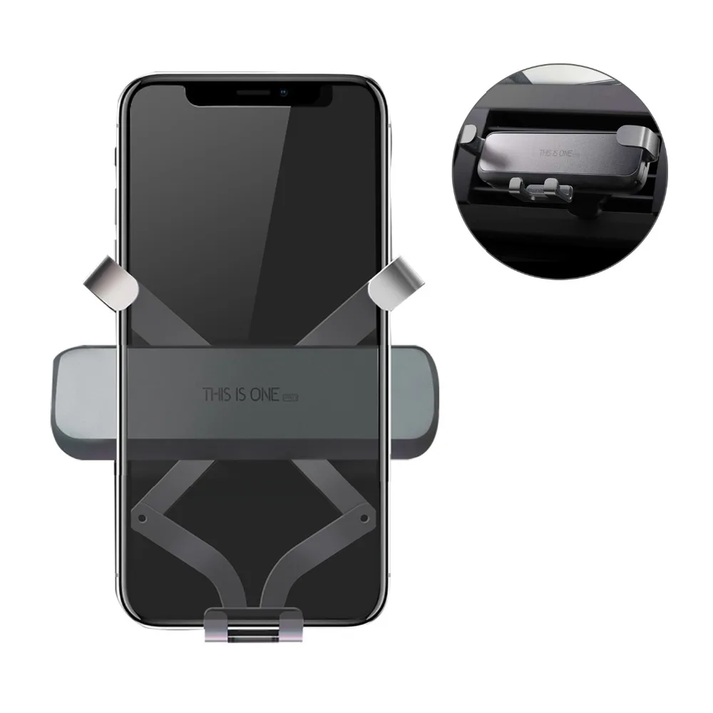 Металлический Автомобильный держатель для телефона клип типа вентиляционное отверстие Monut без магнитной гравитационной подставки мобильный штативный держатель-подставка для iPhone huawei P30 pro