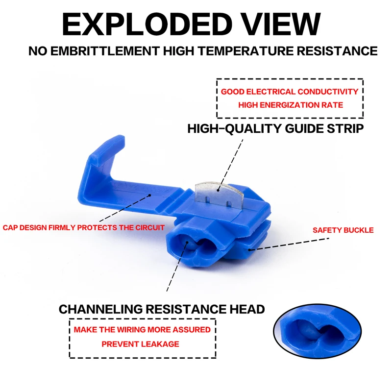 30/80/135PCS Boxed Quick Connect Clip Wire and Cable Crimp Separator Wire Connector Terminal Lip Clamp Soft Distributor