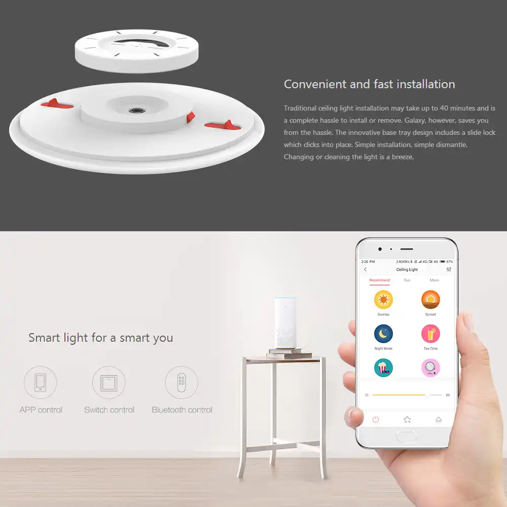 moon led smart ceiling light 650