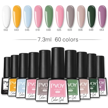 

PVOY 7.3ml 60 Colors Nail Gel Polish Semi Permanent Nail Polish UV LED Gel Lak Holographics Glitter Varnish No Wipe Top Coat