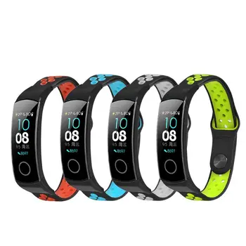 

Two-Color Silicone Breathable Sport Wrist Strap Watch Band for Huawei Honor Band 5/4 Smart Watch Bracelet Accessories