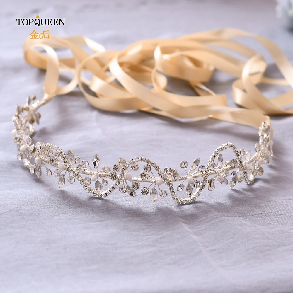 TOPQUEEN SH266 серебряные Алмазные Пояса для платьев жемчужный пояс для свадебного платья Пояс для девочек пояс со стразами и жемчугом - Цвет: Champagne ribbon