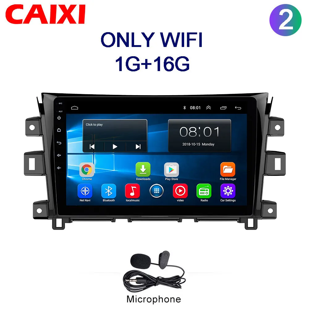 CAIXI 2 din Android 8,1 Автомагнитола gps навигация для Nissan NAVARA NP300 2011- 10' мультимедиа dvd-плеер автомобиля - Цвет: Cx-NP300-MIC