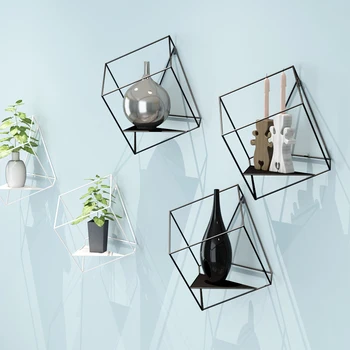 

Nordic wall shelf Iron art creative wall shelf Simple decoration display stand modern shelving wall shelf farmhouse decor