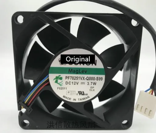 

Original 100% working PF70251VX-Q000-S99 12V 3.7W 7025 70mm 7cm 4-wire case fan