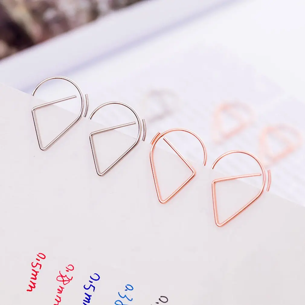 

10pcs/pack Metal Water droplets Shape Paper Clips Colorful Kawaii Bookmark Office School Stationery Marking Album Clips