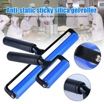 

Glue Silicone Rubber Pasting Roller Wheel Roller Anti-static Dust Removal Roller with Black Plastic Handle for PCB LCD SMT LKS99