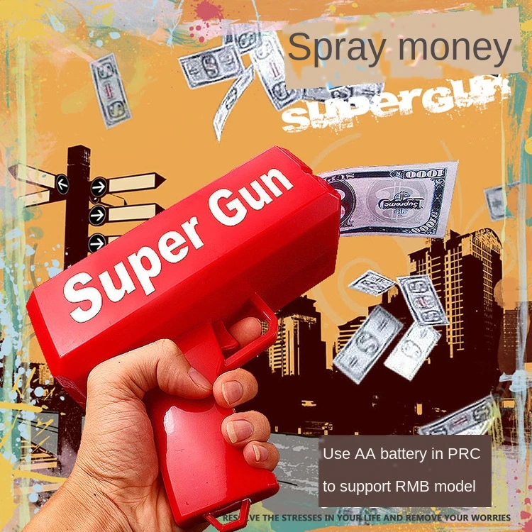 マネースプレーガンスーパー銃マネー投げる銃マネーピストルおもちゃドルおもちゃの銃 アプリ操作 おもちゃ Aliexpress