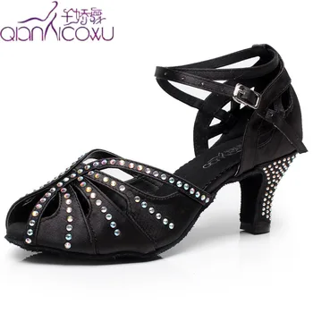 

Party Salsa Jazz Ballroom Latin Dance Shoes For Dancing Women Plus Size Strip Tango Pole Latino Pumps Summer Sandals Black 7038