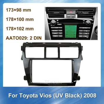

2 Din Car Radio Fascia GPS navifation for Toyota Vios 2008(UV Black)Stereo Frame Fascias Panel Facial DVD CD Dash Bezel