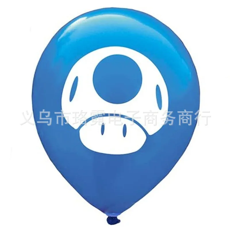 12pcs Super Mario anime Mario bros Luigi Bowser Princess Peach mushroom Theme balloons Children's birthday party decoration sets