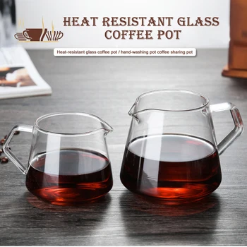 

400ML-600ML Glass Coffee Sharing Pot Coffee Server Pour Out Decanter Home Brewing Cup Hand Made Coffee Maker Ice Drip Kettle