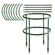 

Plant Support Pile Plastic Steel Garden Plant Pile Green Semi-circular Plant Support Ring Plant Cage Plant Support