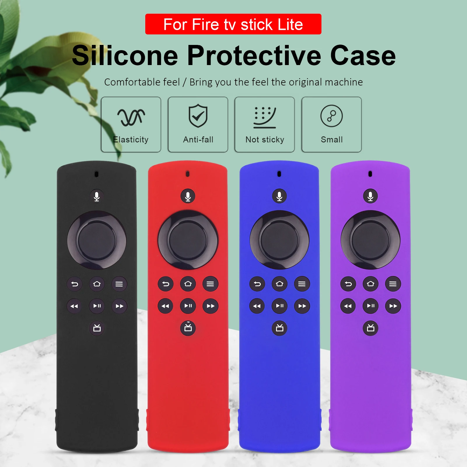 Funda de silicona para Amazon Fire TV Stick Lite, funda protectora para Control remoto de la piel