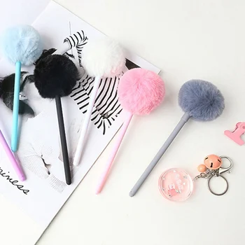 

1Pc Colorful Plush Gel Pen 0.38mm Kawaii Candy Colors Pens For Girls Gift Writing Tools Korean Stationery School Supplies