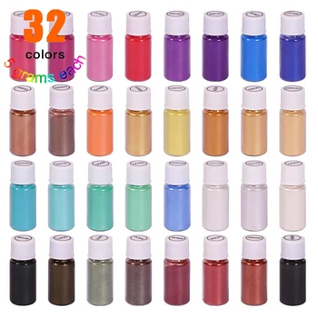 

Mica Powder Pigment Supply Kit Powder Resin in Bottle Organized with Pearlescent Pearl Luster Soap Making/Bath Bomb DIY