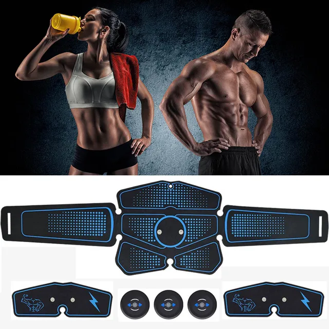 US $27.21 ABS Body Building Fitness Equipments Electric Muscle Toner Machine Wireless Toning Belt 6 Six Pack 