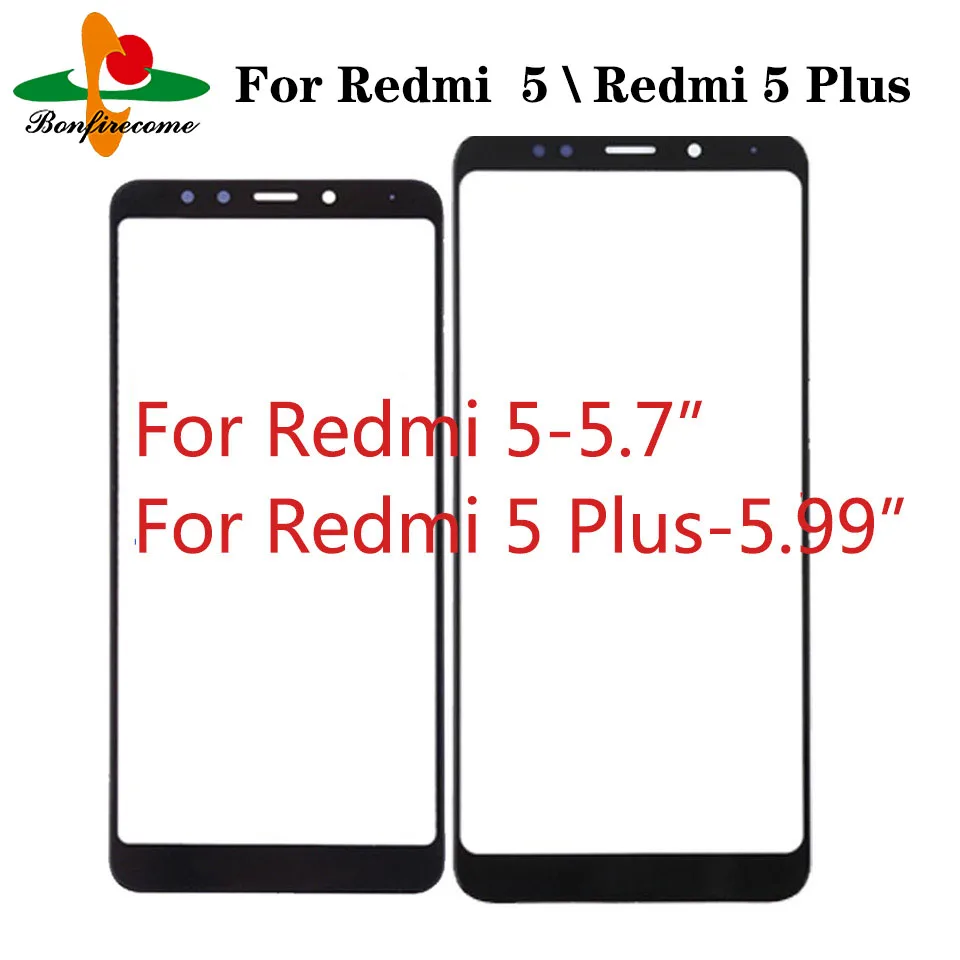 

10Pcs\lot Front Panel For Xiaomi Redmi 5 Redmi5 Touch Screen Front Glass Lens Outer Glass Replace Parts