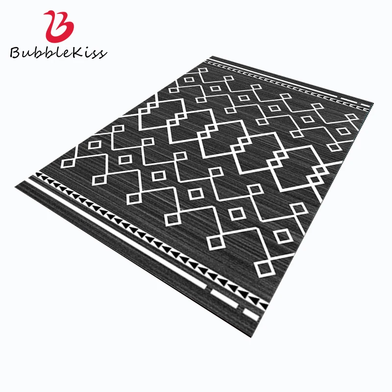 

Bubble Kiss Modern Black White Area Rug for Living Room Geometric Pattern Bedroom Decoration Customized Carpet Bedside Door Mats