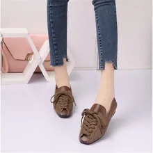 Г., новые туфли в горошек с одной ногой женские Молодежные туфли на плоской подошве с квадратным закрытым носком Повседневная обувь