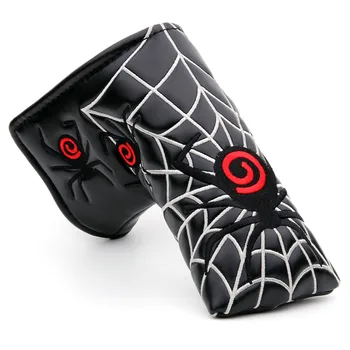 

1pc New Spider with Silver Web Golf Putter Cover Headcover for Blade Golf Putter White Black Head Cover